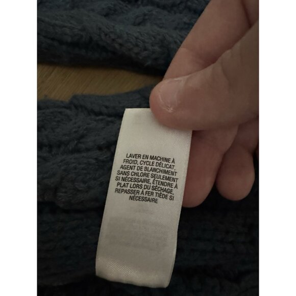 Cabelas Women's Knit Button Cardigan Sweater Jacket Teal Blue Size S Sherpa Hood - Picture 13 of 14